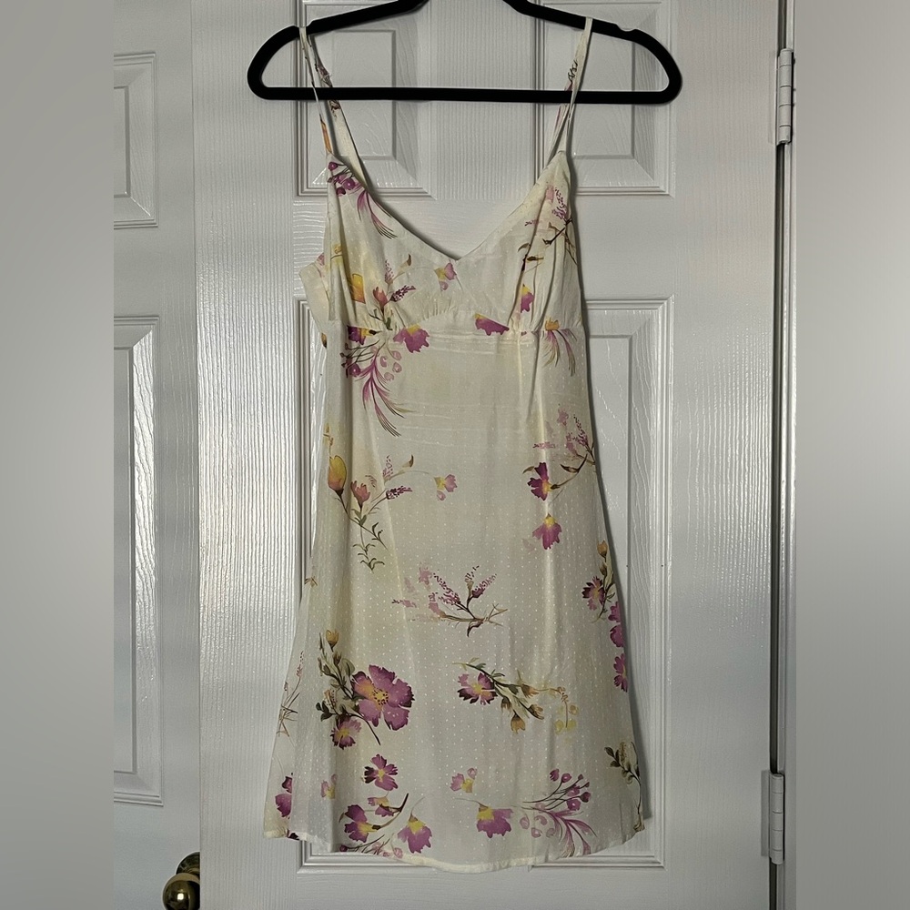 Princess Polly cream/yellow floral mini dress